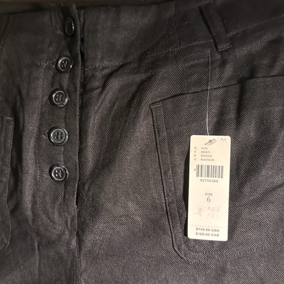 Anthropologie Twenty Six Hundred Black HR Linen Blend Pants size 6 - Picture 6 of 9